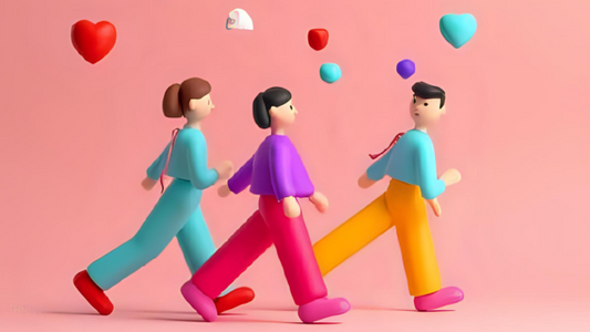 a group of repeat customers returning to the store 3d illustration
