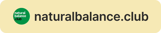 Logo for naturalbalance.club on a beige background